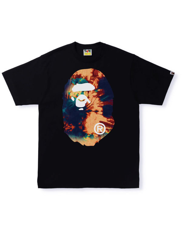 T Shirts Bape Tie Dye Big Ape Head Noir Homme | VSE-31338482