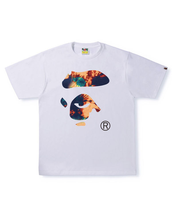 T Shirts Bape Tie Dye Ape Face Blanche Homme | GUT-34338318