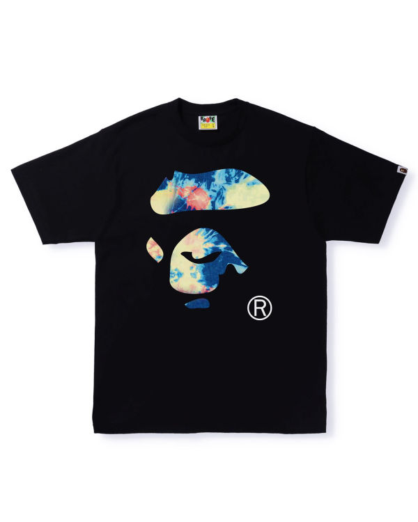 T Shirts Bape Tie Dye Ape Face Noir Homme | SOH-91056295