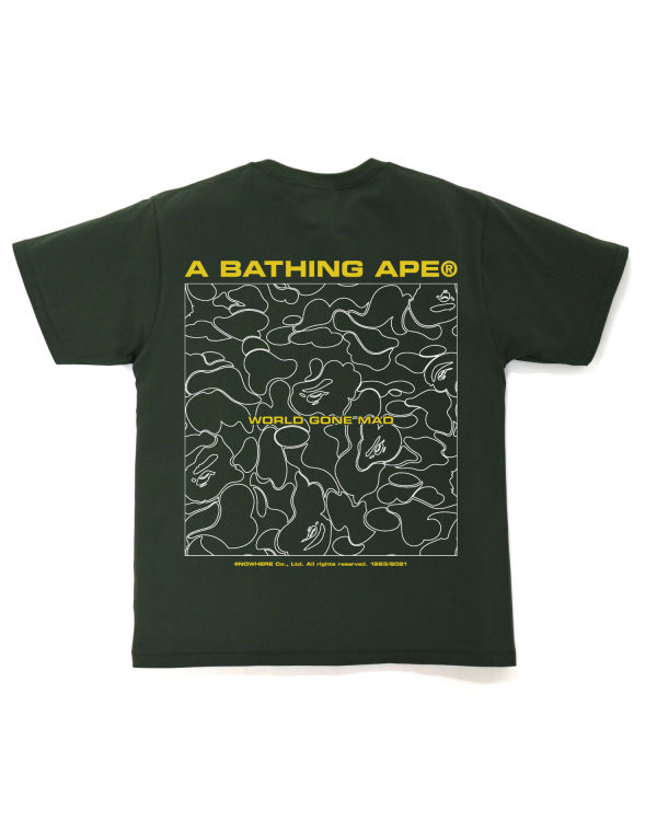 T Shirts Bape A Bathing Ape Line Camo Vert Foncé Homme | FBF-58019202