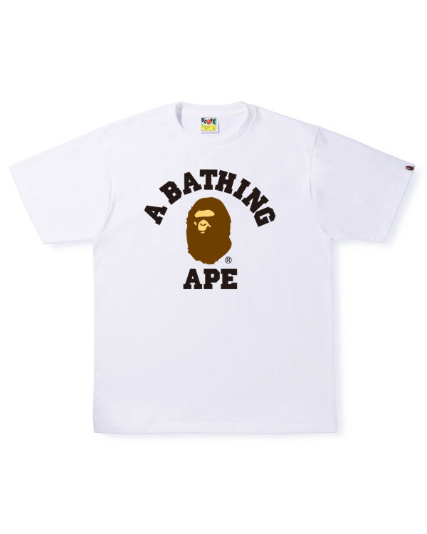 T Shirts Bape College Blanche Homme | LZN-32834595