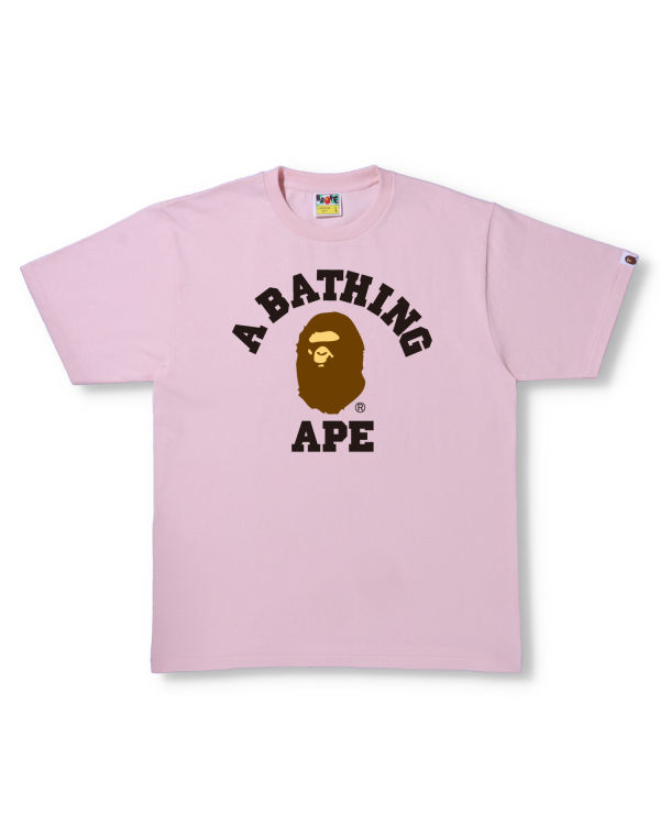 T Shirts Bape College Rose Homme | JUU-78980807