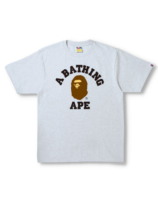 T Shirts Bape College Grise Homme | VTR-57179430