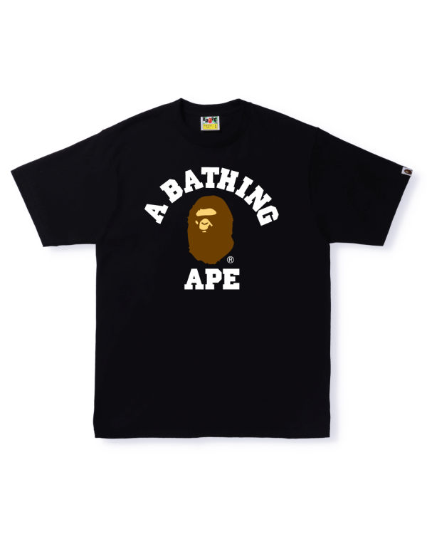 T Shirts Bape College Noir Homme | GSJ-14523649