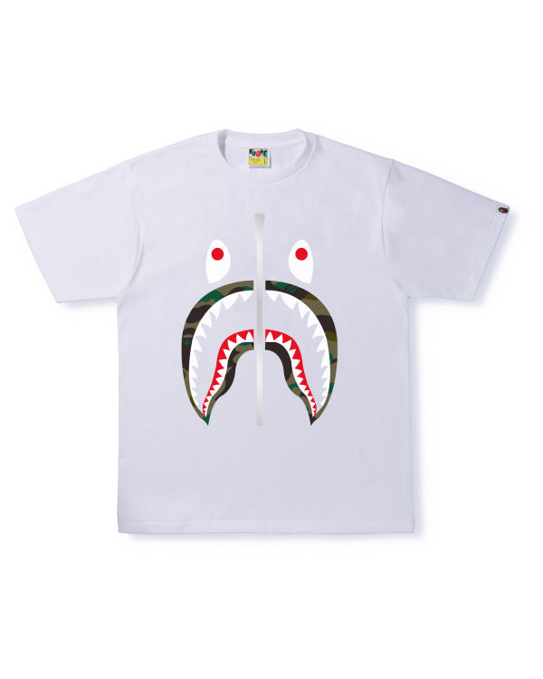 T Shirts Bape 1st Camo Shark Blanche Homme | ZLW-19477169