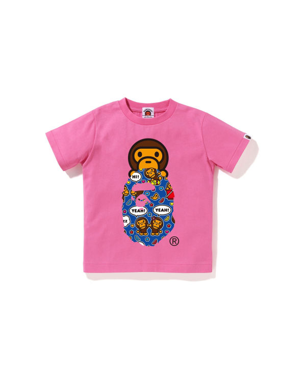 T Shirts Bape Milo Speech Balloon Milo On Ape Head Rose Enfant | XLW-80589048