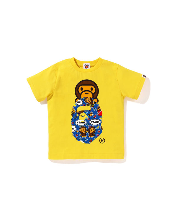 T Shirts Bape Milo Speech Balloon Milo On Ape Head Jaune Enfant | NZG-79166835