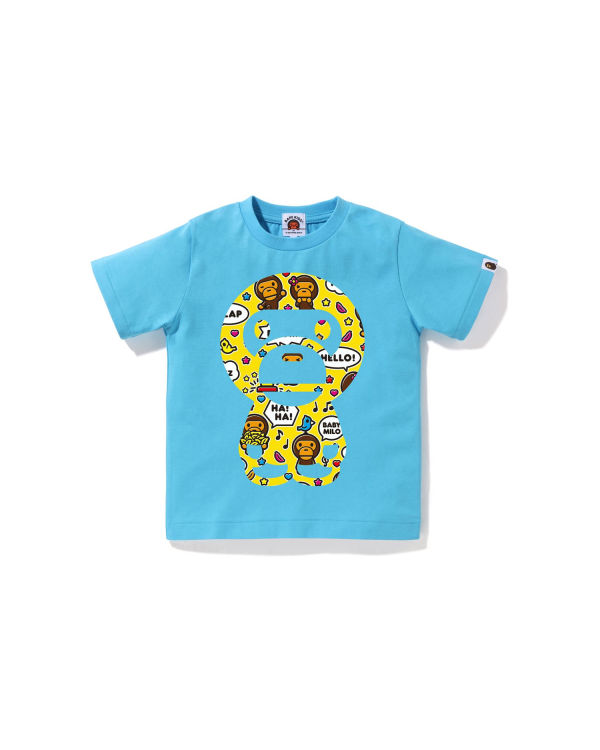 T Shirts Bape Milo Speech Balloon Big Milo Bleu Enfant | QRA-51587980