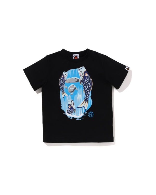 T Shirts Bape Koinobori Waterfall Ape Head Noir Enfant | QBE-71648365