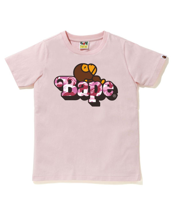 T Shirts Bape Marble Camo Milo On Rose Enfant | WKA-72672424