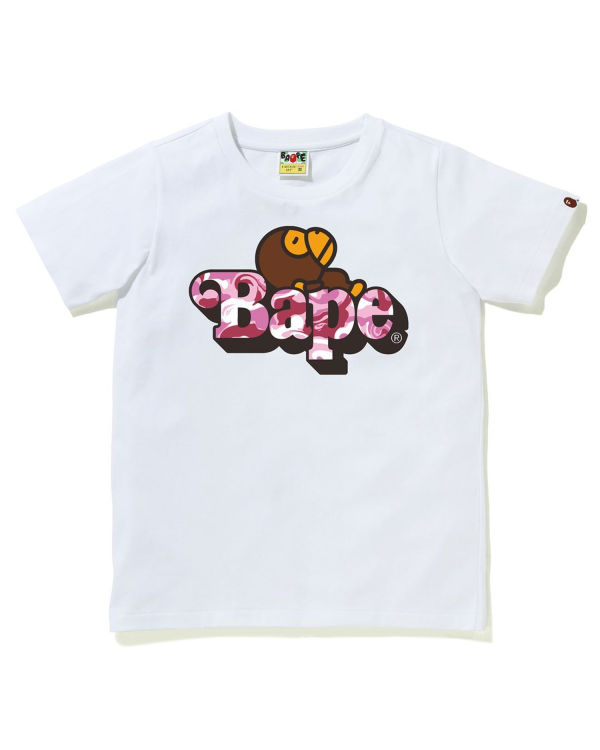 T Shirts Bape Marble Camo Milo On Blanche Enfant | GAQ-99326149