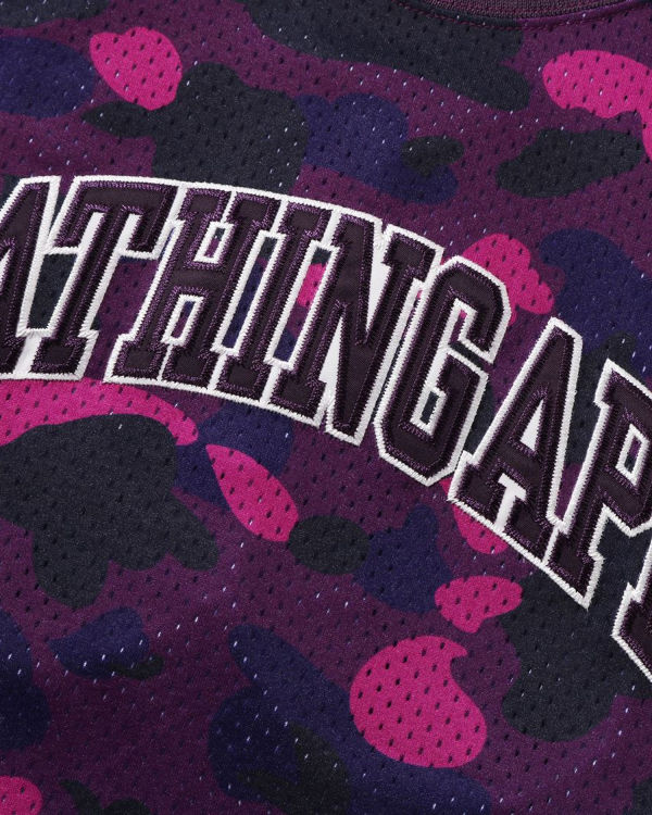 T Shirts Bape Color Camo Basketball Violette Homme | DGY-60137737