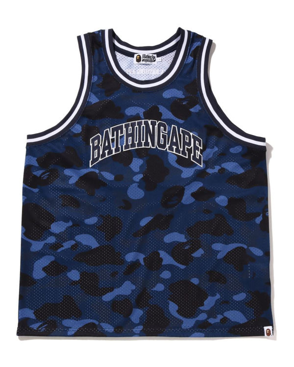 T Shirts Bape Color Camo Basketball Bleu Homme | MDM-57915315