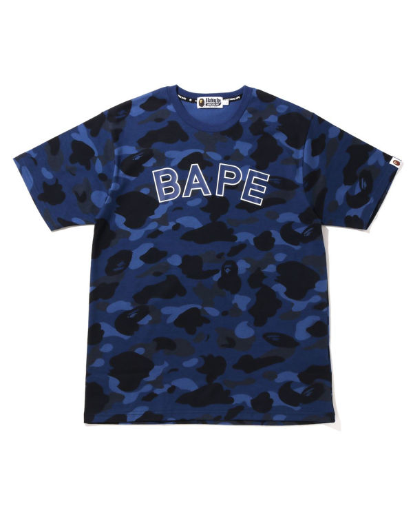 T Shirts Bape Color Camo Bleu Marine Bleu Homme | WOD-09753641