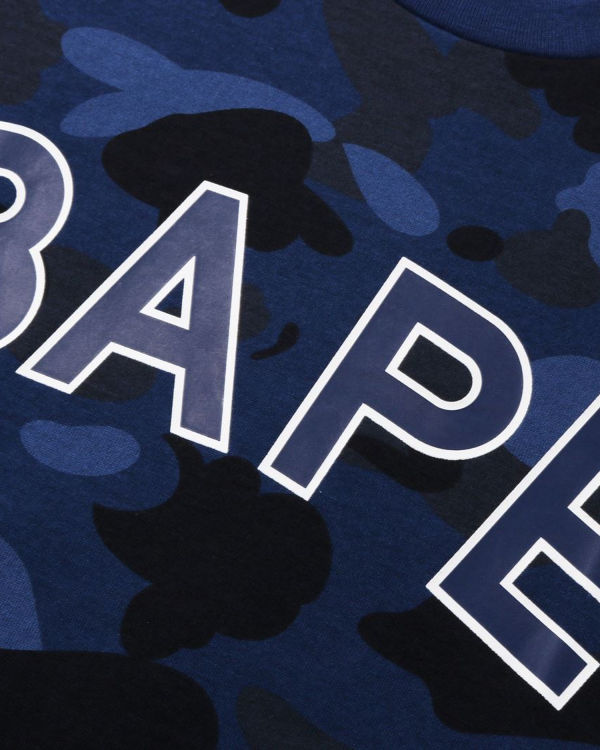 T Shirts Bape Color Camo Bleu Marine Bleu Homme | WOD-09753641