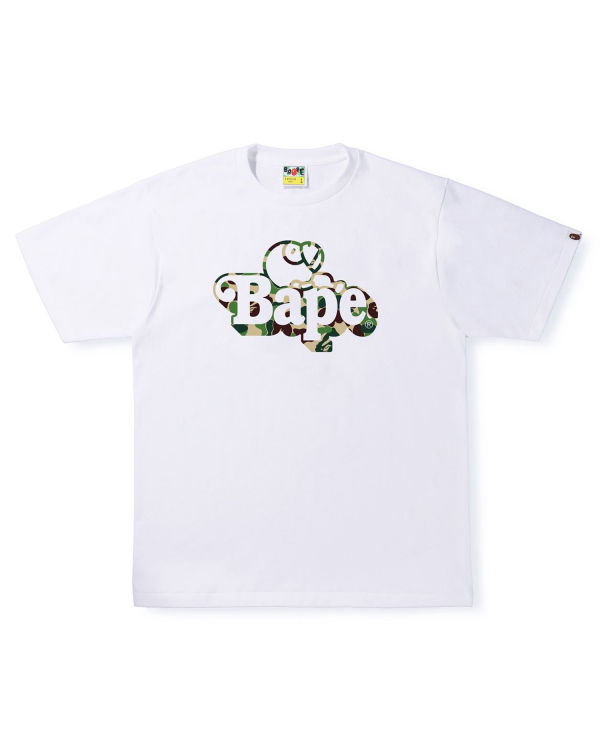 T Shirts Bape ABC Camo Milo On Blanche Homme | CRI-39499442