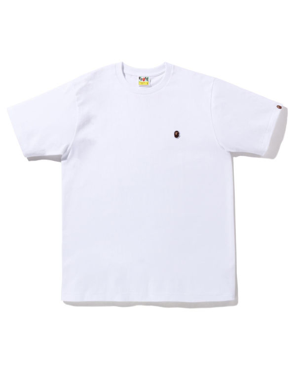 T Shirts Bape Ape Head One Point Blanche Homme | ACT-71276934