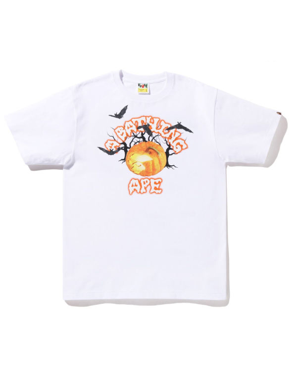 T Shirts Bape Halloween Jack O' Lantern College Blanche Homme | EDU-82373962