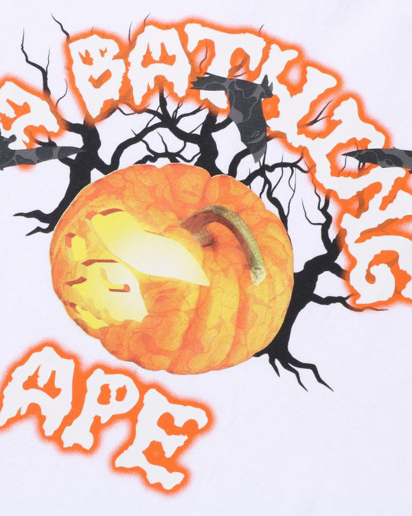 T Shirts Bape Halloween Jack O' Lantern College Blanche Homme | EDU-82373962