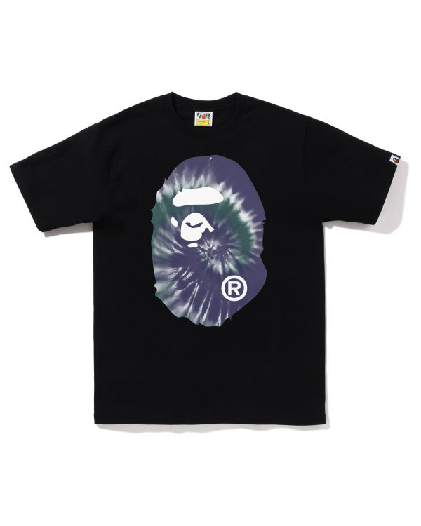 T Shirts Bape Tie-Dye Big Ape Head Noir Homme | NEA-35951735