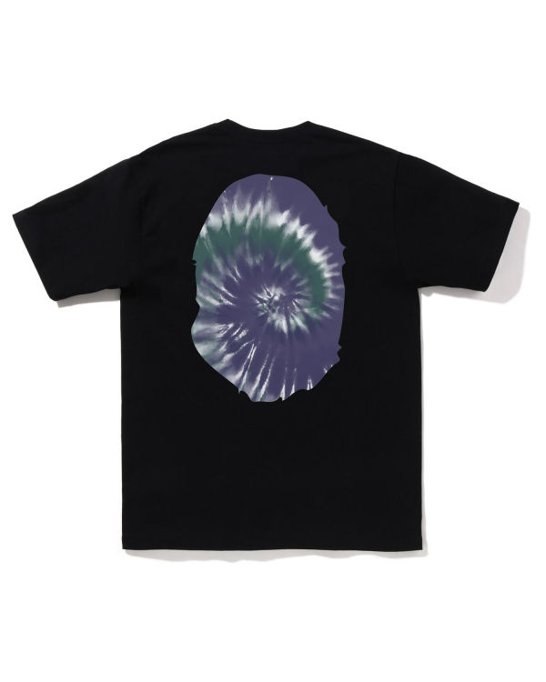 T Shirts Bape Tie-Dye Big Ape Head Noir Homme | NEA-35951735