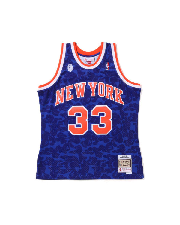 T Shirts Bape X M&N New York Knicks Bleu Homme | CAA-26366627