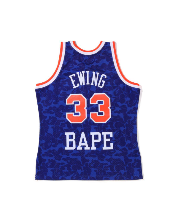 T Shirts Bape X M&N New York Knicks Bleu Homme | CAA-26366627