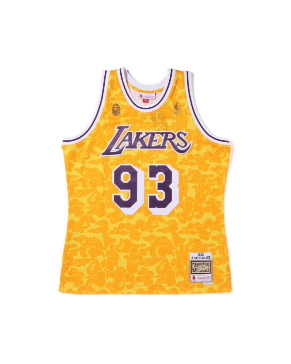 T Shirts Bape X M&N Los Angeles Lakers Jersey Jaune Homme | ONJ-65819216