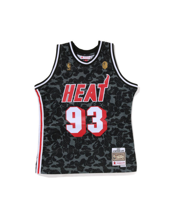 T Shirts Bape X M&N Miami Heat Jersey Noir Homme | OKJ-07079554