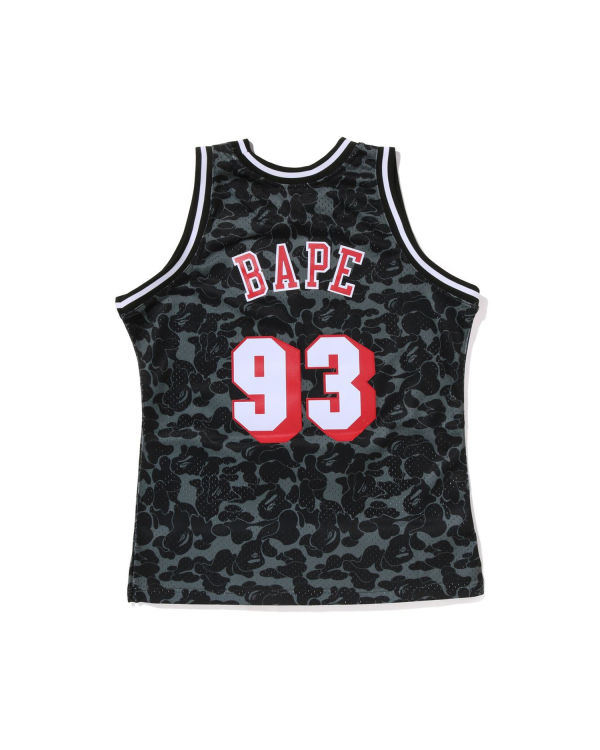 T Shirts Bape X M&N Miami Heat Jersey Noir Homme | OKJ-07079554