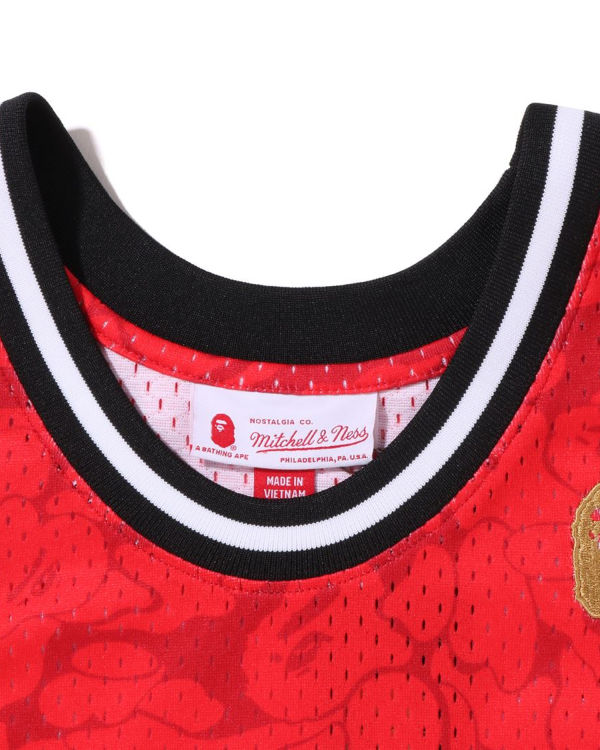 T Shirts Bape X M&N Miami Heat Jersey Rouge Clair Homme | YTV-17216668