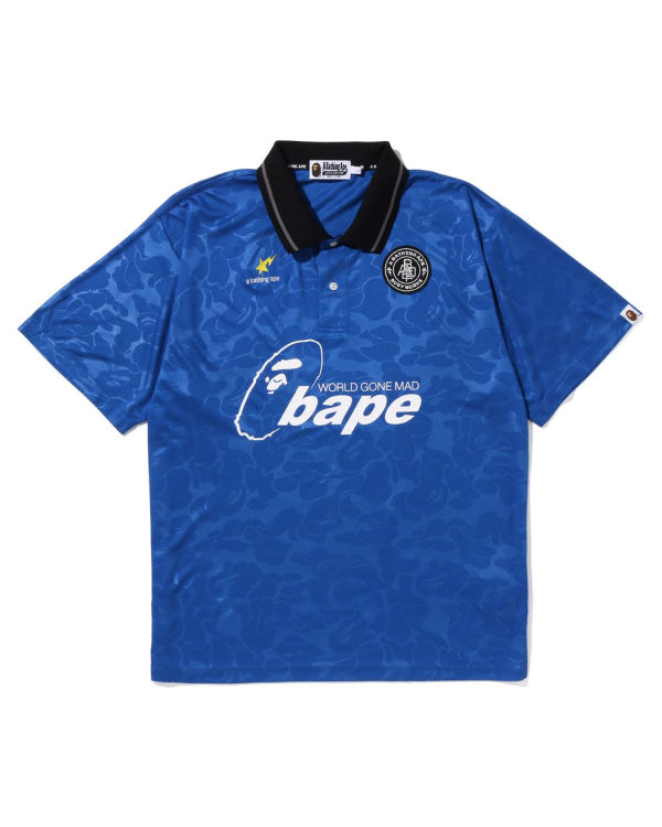 T Shirts Bape Soccer Game Relaxed Fit Polo Bleu Homme | KXA-28033634