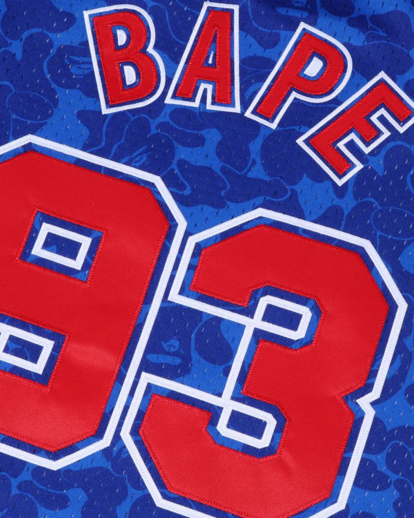 T Shirts Bape X M&N Brooklyn Nets Bleu Homme | OLO-11910188