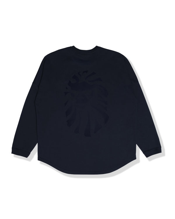 T Shirts Bape Logo print long sleeve Bleu Marine Bleu Homme | WTH-20664120