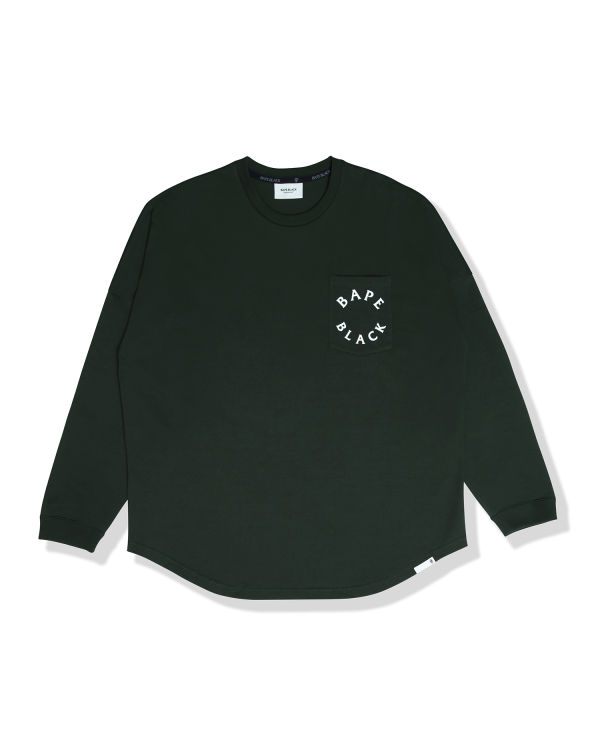 T Shirts Bape Logo print long sleeve Vert Foncé Homme | HMB-62327790