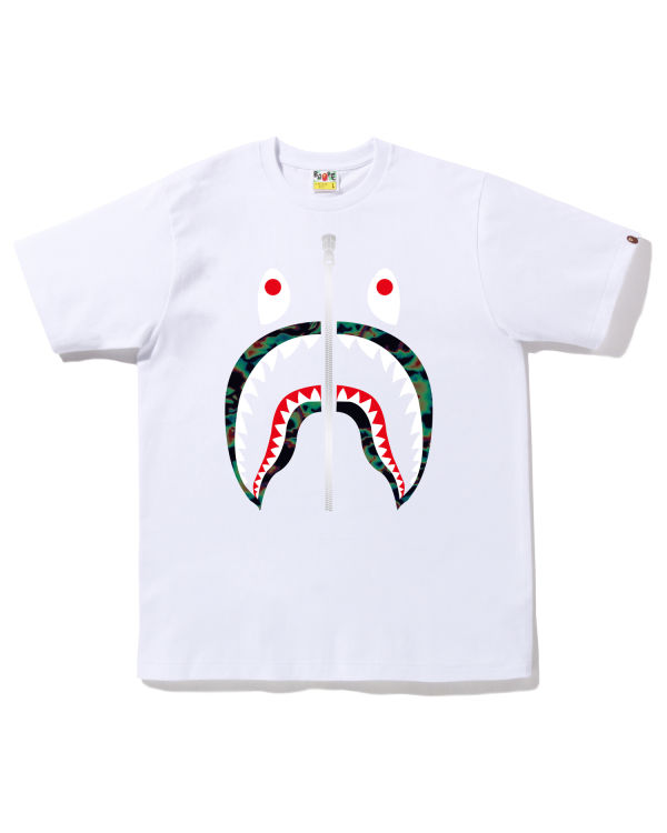 T Shirts Bape Thermography Shark Blanche Homme | YUS-18589138