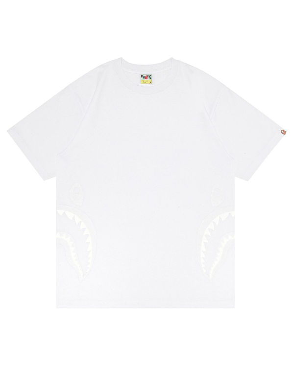 T Shirts Bape Side Shark Blanche Homme | ILX-57733580