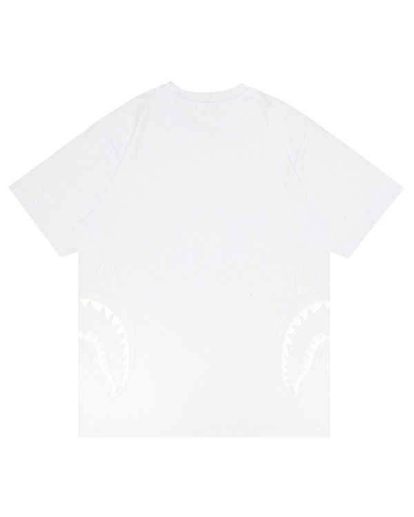 T Shirts Bape Side Shark Blanche Homme | ILX-57733580