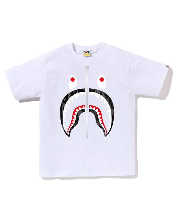 T Shirts Bape Speed Racer Shark Blanche Homme | OPX-39535726