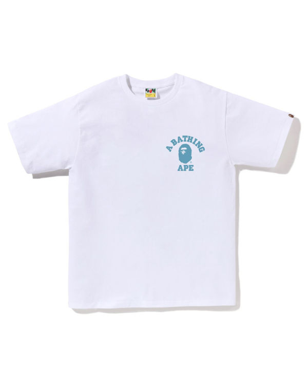 T Shirts Bape Honeycomb Camo College ATS Blanche Homme | OTD-20947971