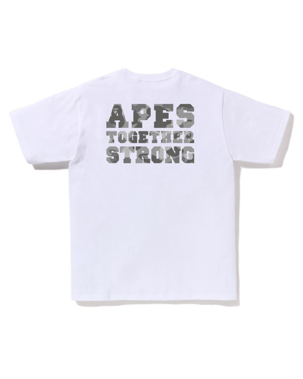 T Shirts Bape Honeycomb Camo College ATS Blanche Homme | AOO-83408512