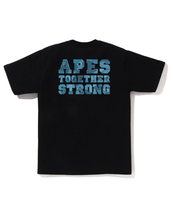 T Shirts Bape Honeycomb Camo College ATS Noir Homme | FLU-00228363