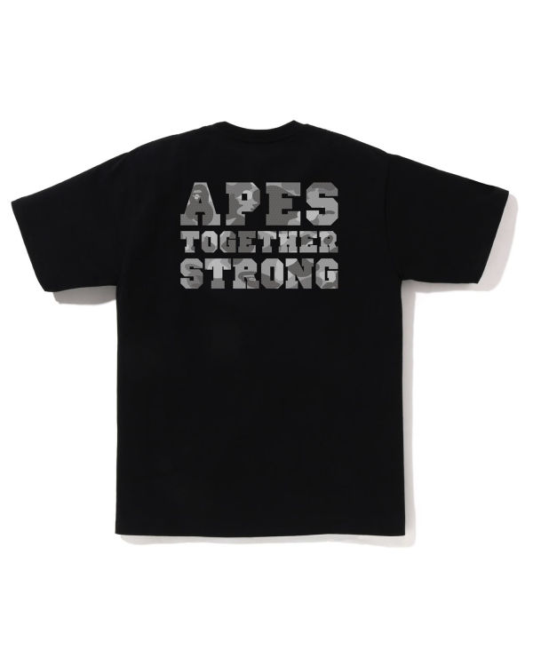 T Shirts Bape Honeycomb Camo College ATS Noir Homme | VGK-04927927