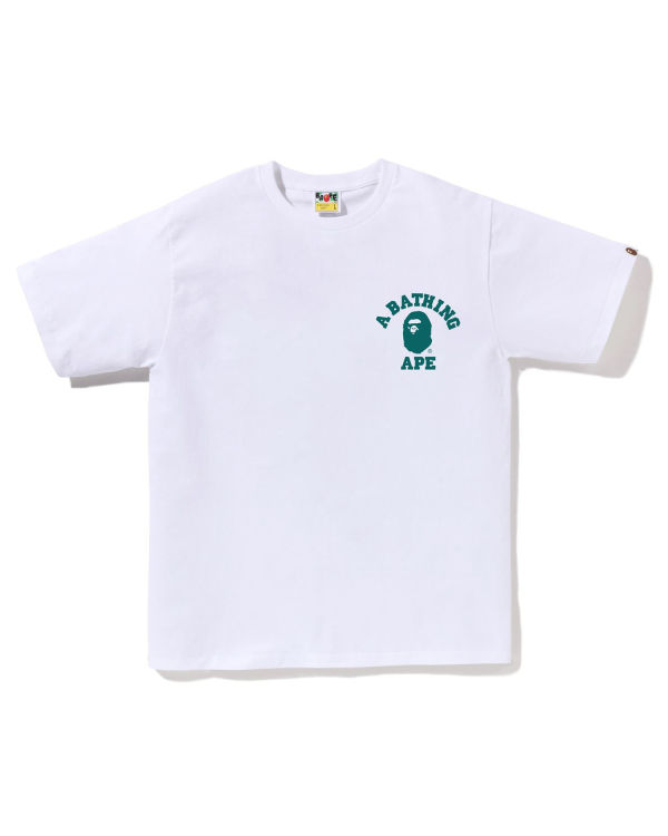 T Shirts Bape Speed Racer College ATS Blanche Homme | PLX-98789721