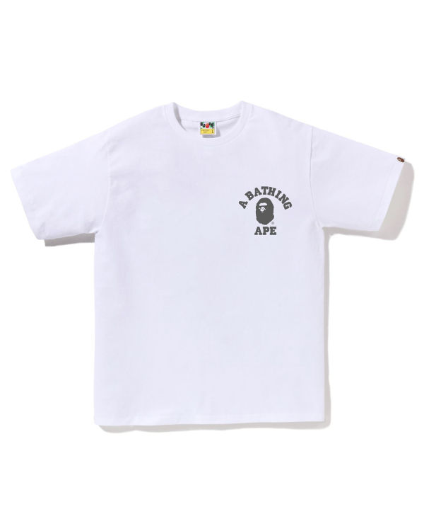 T Shirts Bape Speed Racer College ATS Blanche Homme | NZK-74833060