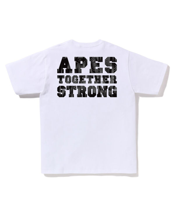 T Shirts Bape Speed Racer College ATS Blanche Homme | NZK-74833060