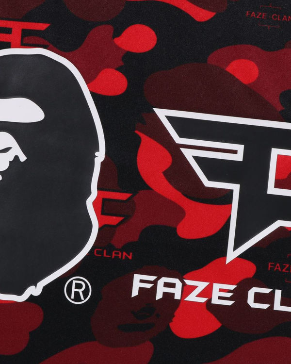 T Shirts Bape X Faze Clan Hockey L/S Rouge Clair Homme | URB-83079830