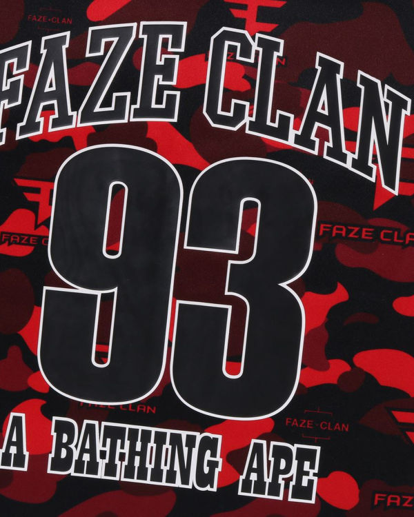 T Shirts Bape X Faze Clan Hockey L/S Rouge Clair Homme | URB-83079830