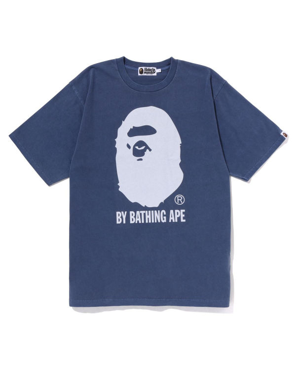 T Shirts Bape Overdyed By Bathing Ape Relaxed Bleu Marine Bleu Homme | GQF-94303198