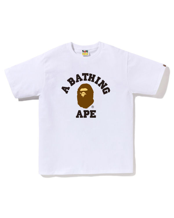 T Shirts Bape College Blanche Homme | VVB-67925614